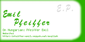 emil pfeiffer business card